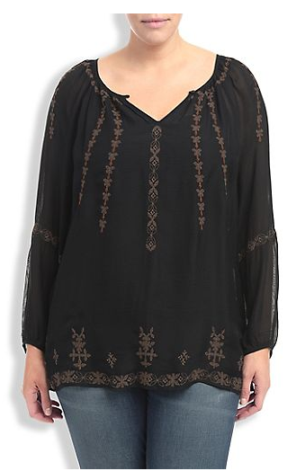 plus size boho peasant tops