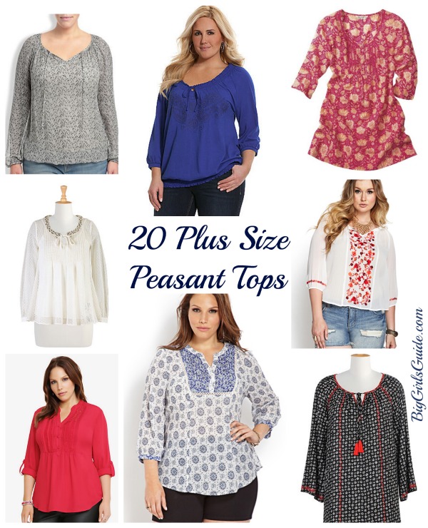 plus size peasant tops