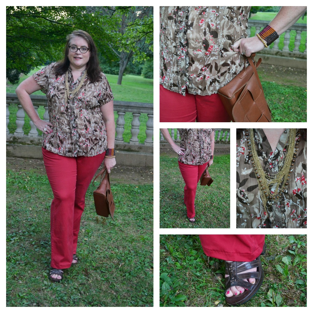 plus size red pant