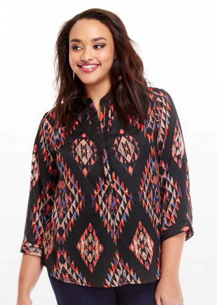 Aztec Printed peasant top