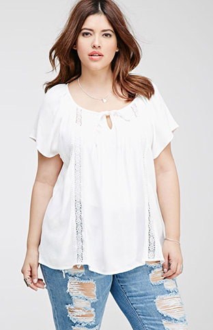 white short sleeve peasant top