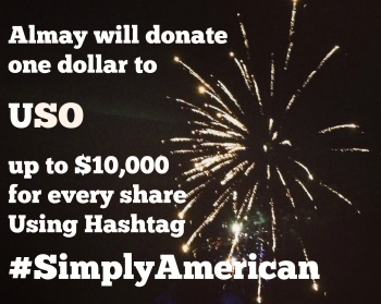 Tweet #SimplyAmerican  and almay will donate $1 up to $10K to USO