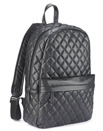 black qulited backpack 