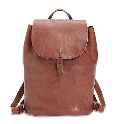 brown leather back pack 