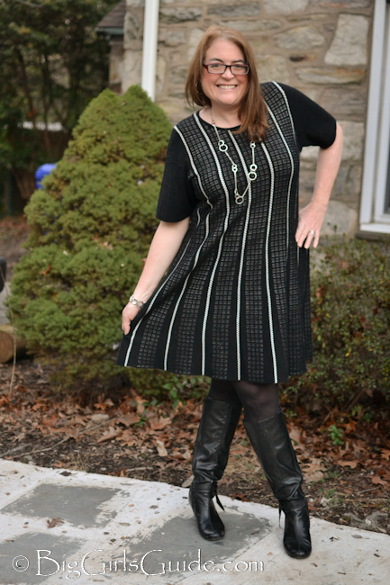 Plus Size sweater dress fashion blogger Sherry Aikens OOTD plaid plus size fashion for women Sherry Aikens Plus Size Fashion Blogger