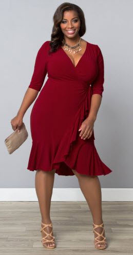 Red dress the best fitting compnay for a curvy girl made in america Plus Size Fashion for women 